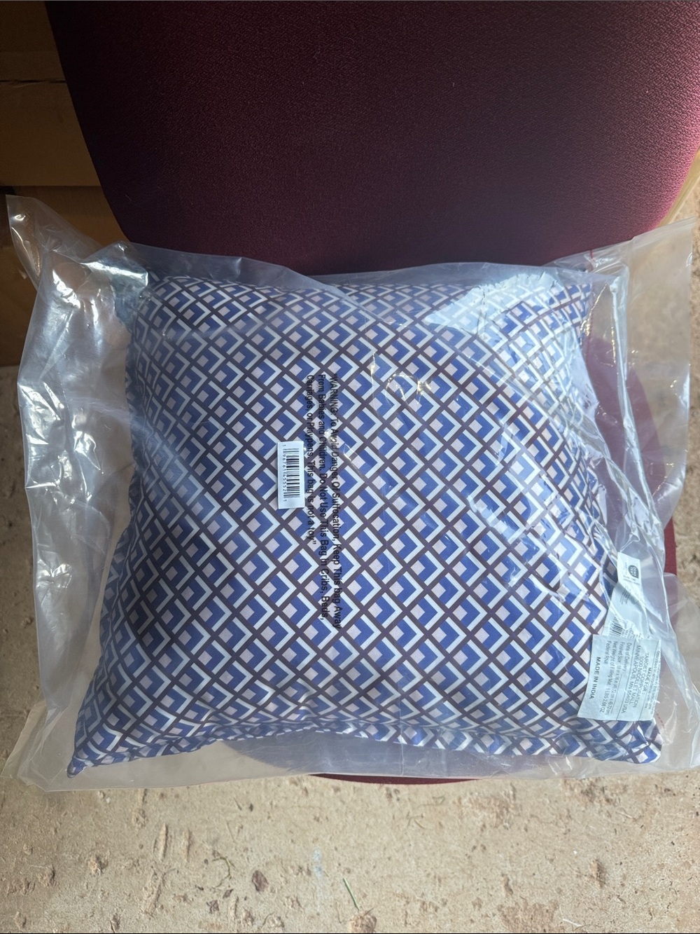 Geometric Blue Decorative Throw Pillow - Home Accents